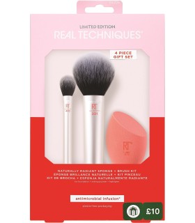 Edición Limitada HOLIDAYS: Naturally Radiant Sponge + Brush Kit? - Set esponja, brocha aplicadora y